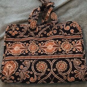 Vera Bradley tiered bag that folds and matching coin purse. Retired Caffe Latte